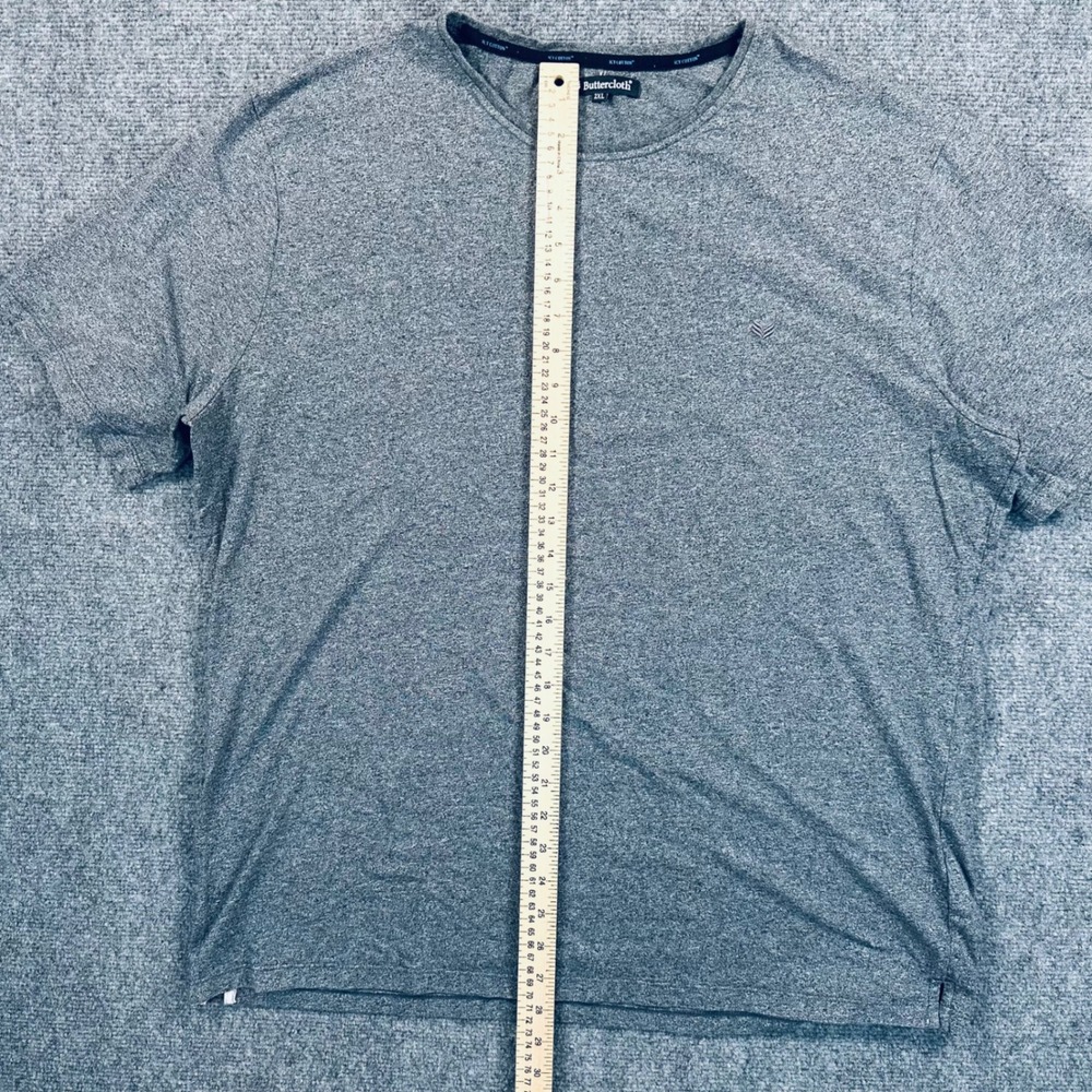 Buttercloth Men's 2XL Heather Grey Icy Cotton Rayon Blend T-Shirt Mint Infused - Picture 7 of 9